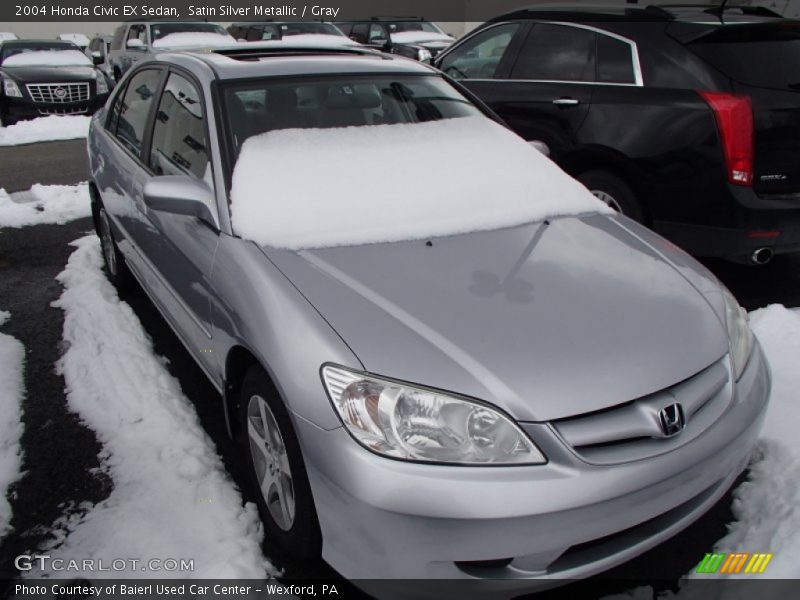 Satin Silver Metallic / Gray 2004 Honda Civic EX Sedan