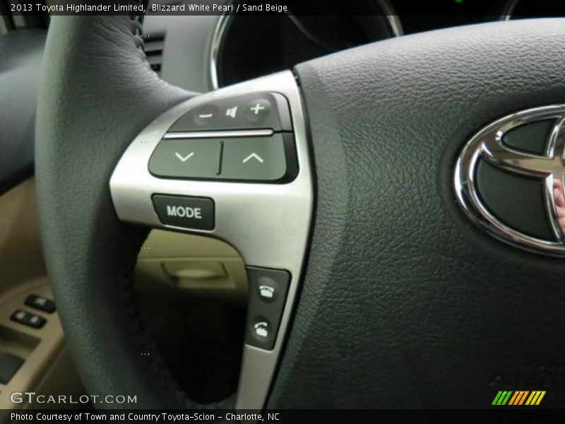 Blizzard White Pearl / Sand Beige 2013 Toyota Highlander Limited