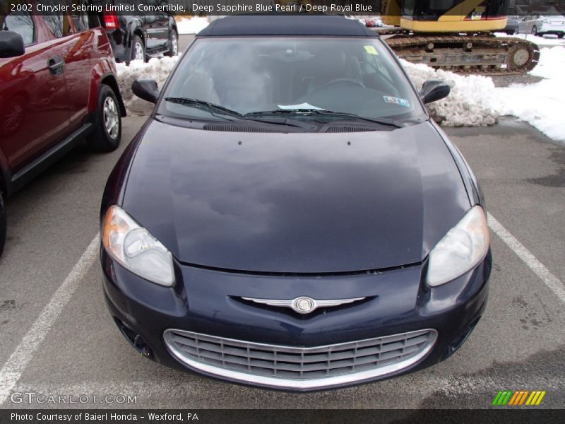 Deep Sapphire Blue Pearl / Deep Royal Blue 2002 Chrysler Sebring Limited Convertible
