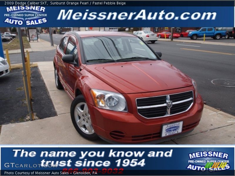 Sunburst Orange Pearl / Pastel Pebble Beige 2009 Dodge Caliber SXT