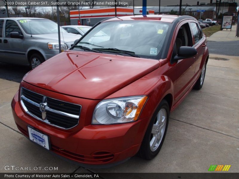 Sunburst Orange Pearl / Pastel Pebble Beige 2009 Dodge Caliber SXT