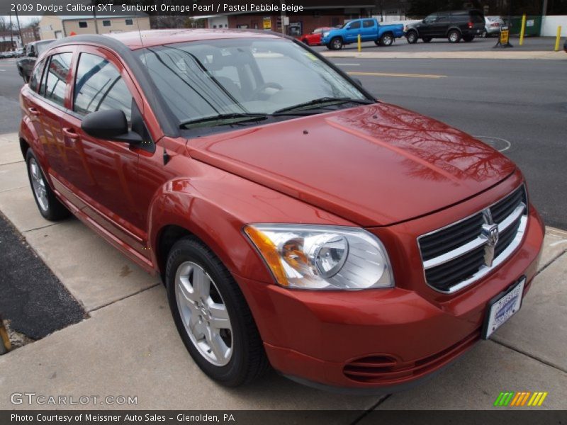 Sunburst Orange Pearl / Pastel Pebble Beige 2009 Dodge Caliber SXT