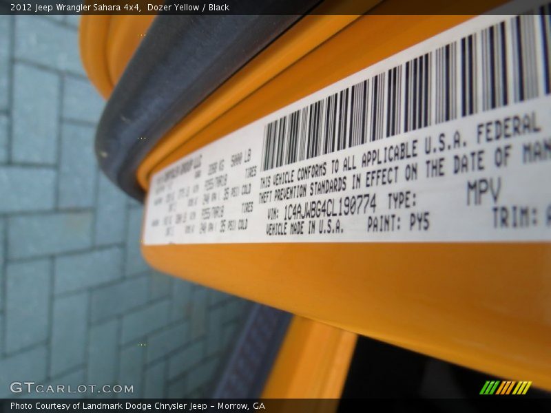 Dozer Yellow / Black 2012 Jeep Wrangler Sahara 4x4