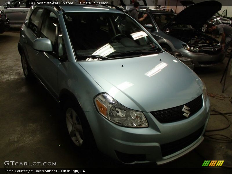 Vapor Blue Metallic / Black 2009 Suzuki SX4 Crossover AWD