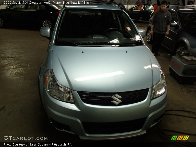 Vapor Blue Metallic / Black 2009 Suzuki SX4 Crossover AWD
