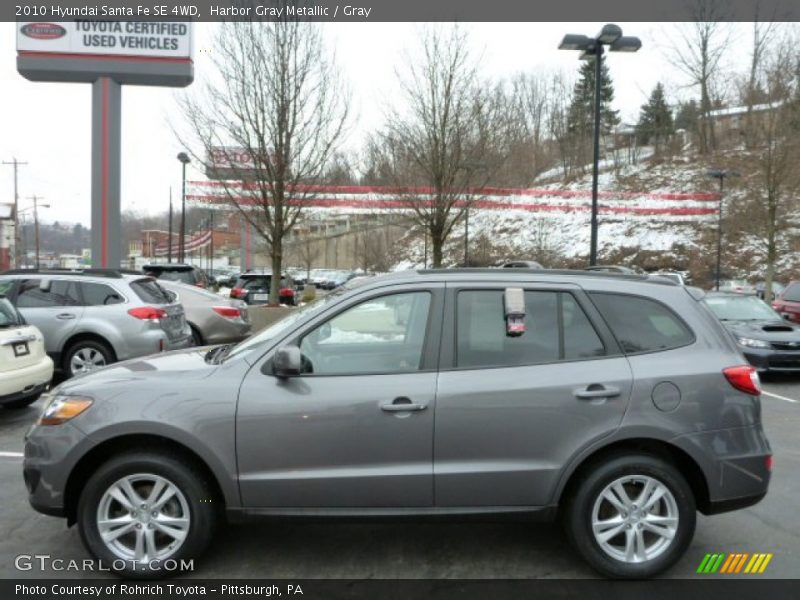 Harbor Gray Metallic / Gray 2010 Hyundai Santa Fe SE 4WD