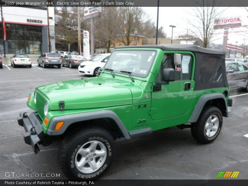 Electric Lime Green Pearl / Dark Slate Gray 2005 Jeep Wrangler X 4x4