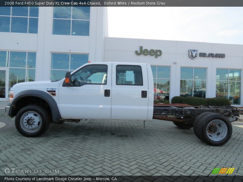 Oxford White / Medium Stone Grey 2008 Ford F450 Super Duty XL Crew Cab 4x4 Chassis