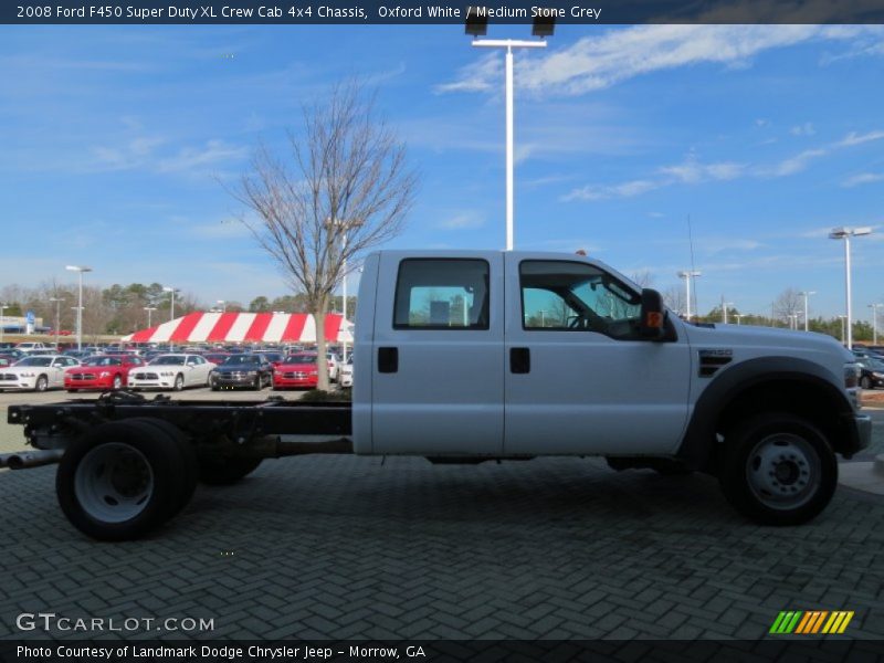 Oxford White / Medium Stone Grey 2008 Ford F450 Super Duty XL Crew Cab 4x4 Chassis