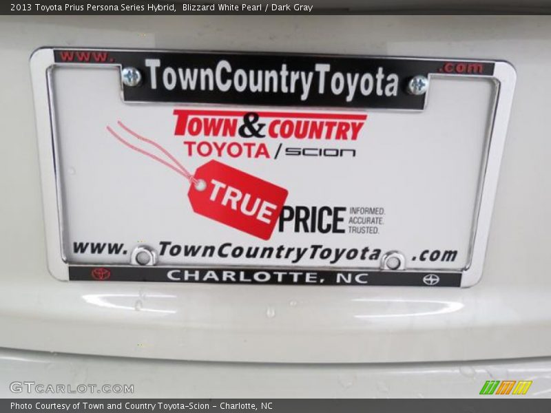 Blizzard White Pearl / Dark Gray 2013 Toyota Prius Persona Series Hybrid