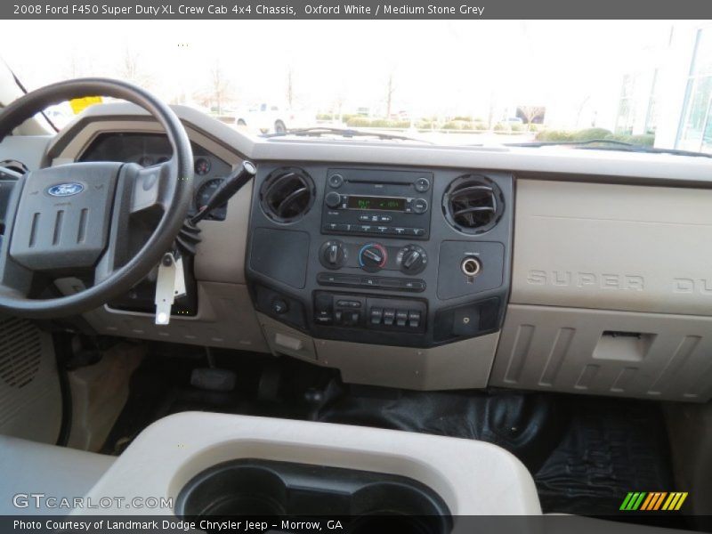 Oxford White / Medium Stone Grey 2008 Ford F450 Super Duty XL Crew Cab 4x4 Chassis