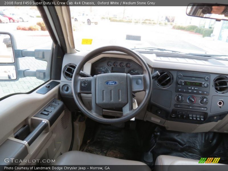 Oxford White / Medium Stone Grey 2008 Ford F450 Super Duty XL Crew Cab 4x4 Chassis