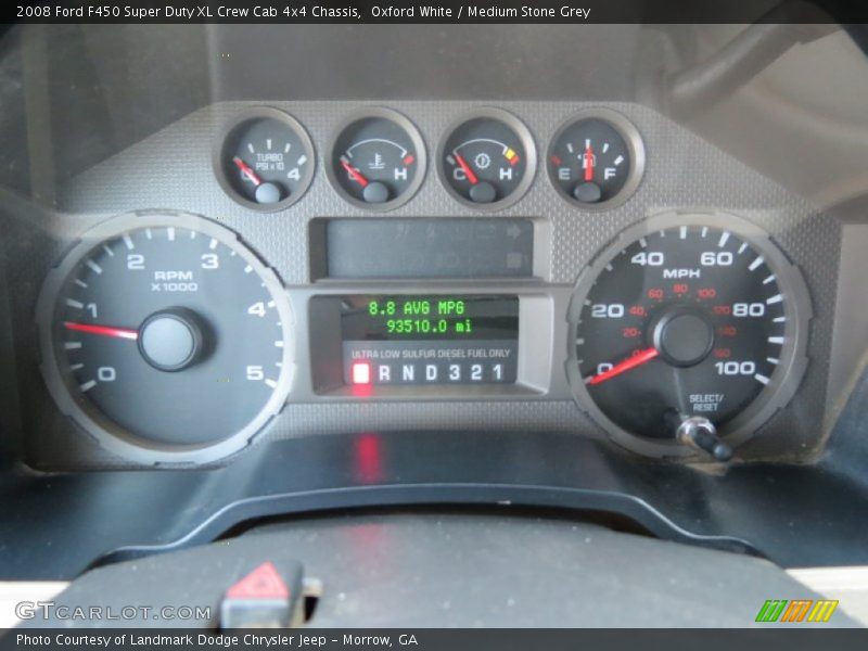 Oxford White / Medium Stone Grey 2008 Ford F450 Super Duty XL Crew Cab 4x4 Chassis