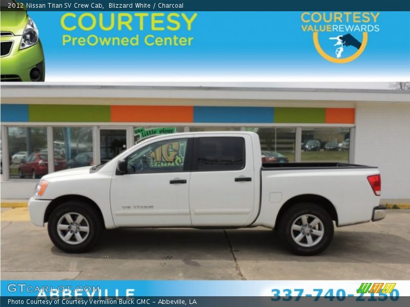 Blizzard White / Charcoal 2012 Nissan Titan SV Crew Cab