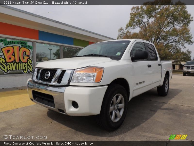 Blizzard White / Charcoal 2012 Nissan Titan SV Crew Cab