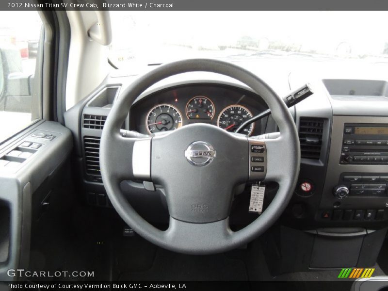 Blizzard White / Charcoal 2012 Nissan Titan SV Crew Cab