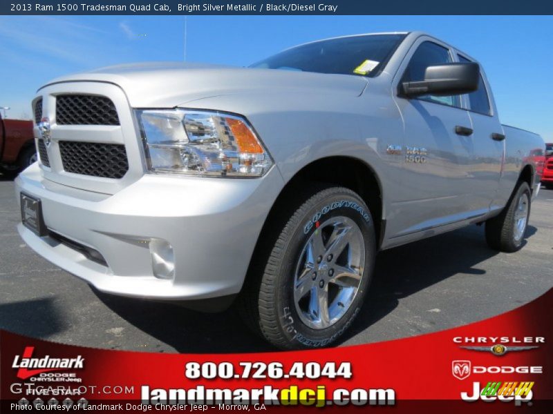 Bright Silver Metallic / Black/Diesel Gray 2013 Ram 1500 Tradesman Quad Cab