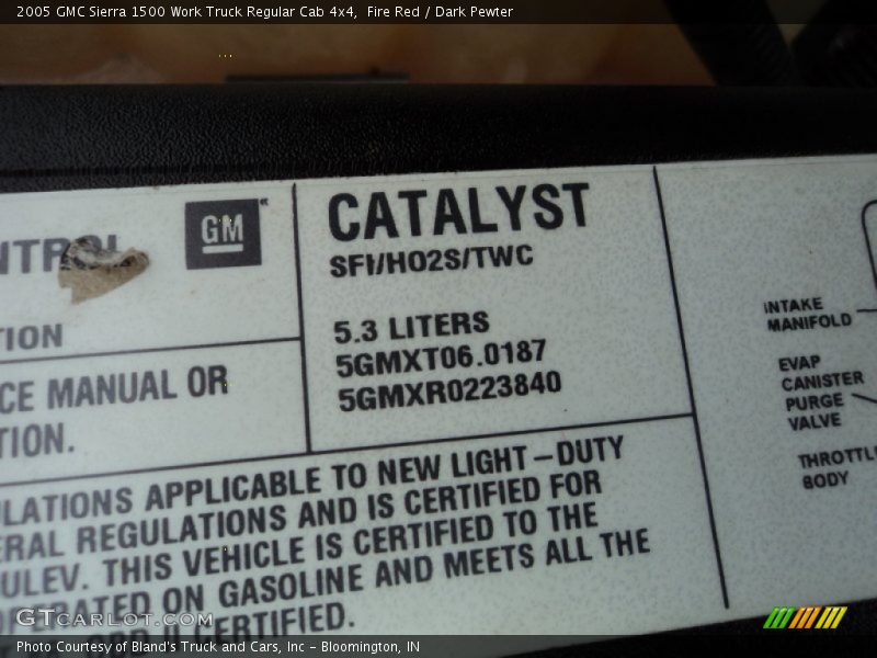 Fire Red / Dark Pewter 2005 GMC Sierra 1500 Work Truck Regular Cab 4x4