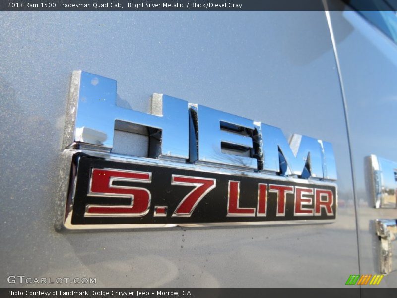 Bright Silver Metallic / Black/Diesel Gray 2013 Ram 1500 Tradesman Quad Cab