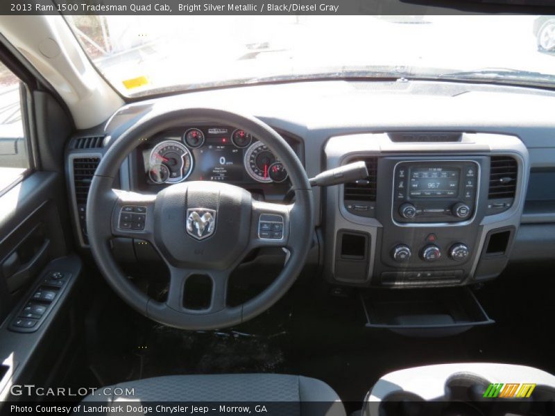 Bright Silver Metallic / Black/Diesel Gray 2013 Ram 1500 Tradesman Quad Cab