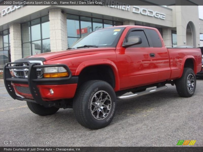 Flame Red / Dark Slate Gray 2002 Dodge Dakota Sport Club Cab