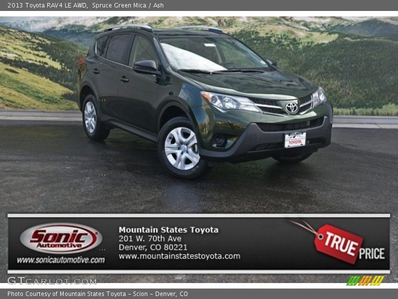 Spruce Green Mica / Ash 2013 Toyota RAV4 LE AWD