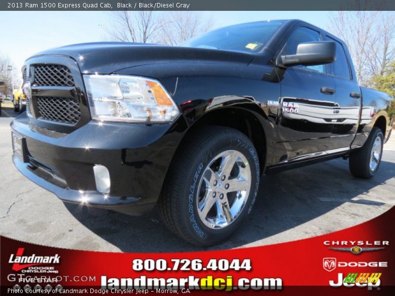 Black / Black/Diesel Gray 2013 Ram 1500 Express Quad Cab