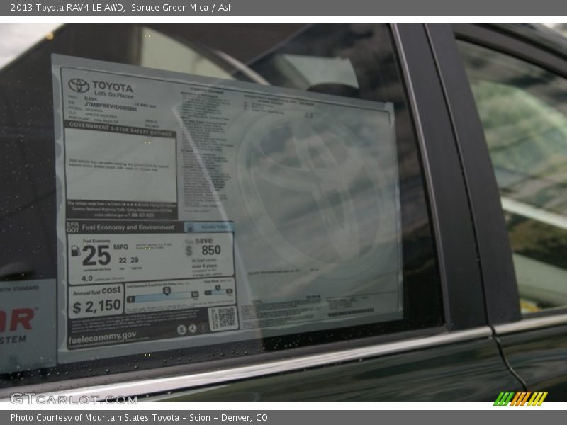 Spruce Green Mica / Ash 2013 Toyota RAV4 LE AWD