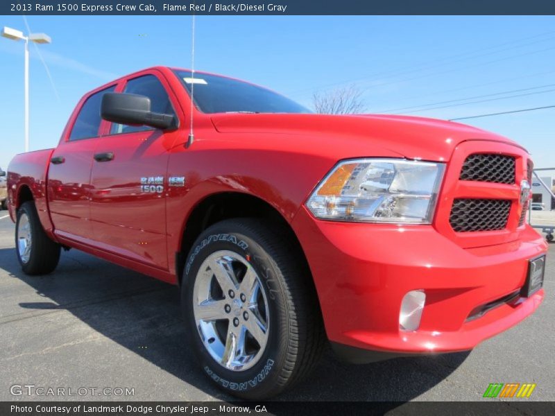 Flame Red / Black/Diesel Gray 2013 Ram 1500 Express Crew Cab