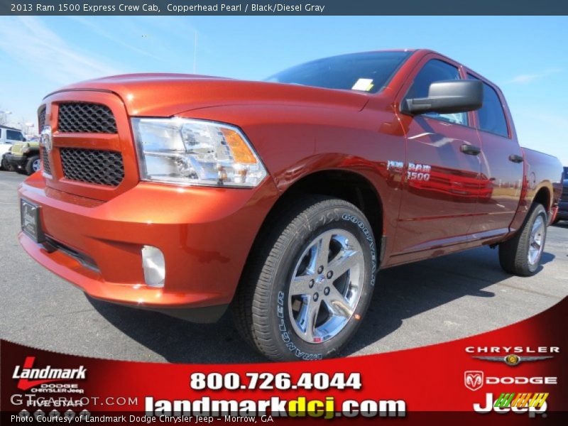 Copperhead Pearl / Black/Diesel Gray 2013 Ram 1500 Express Crew Cab