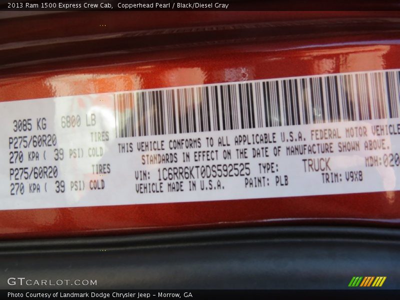 2013 1500 Express Crew Cab Copperhead Pearl Color Code PLB