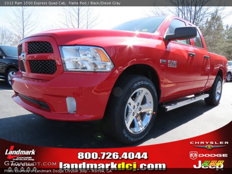 Flame Red / Black/Diesel Gray 2013 Ram 1500 Express Quad Cab