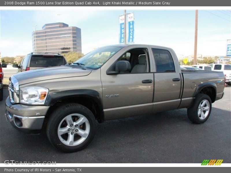 Light Khaki Metallic / Medium Slate Gray 2008 Dodge Ram 1500 Lone Star Edition Quad Cab 4x4