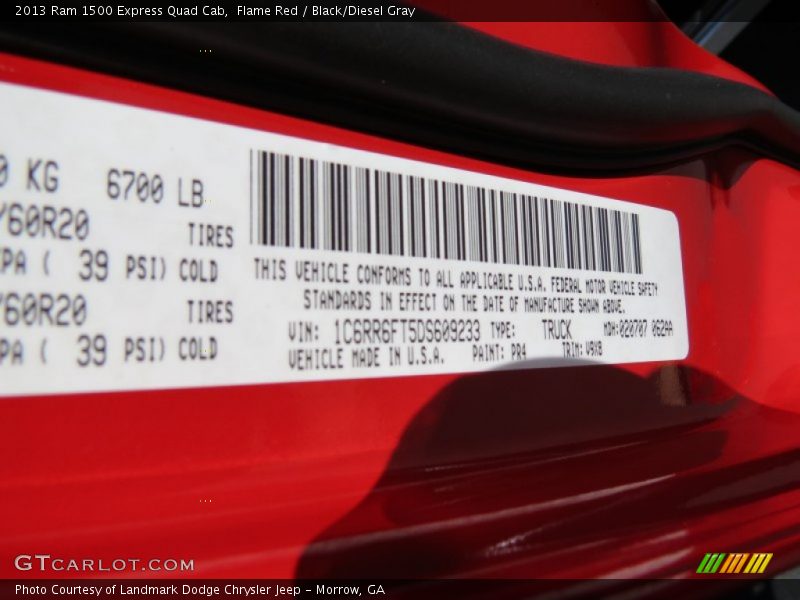 Flame Red / Black/Diesel Gray 2013 Ram 1500 Express Quad Cab