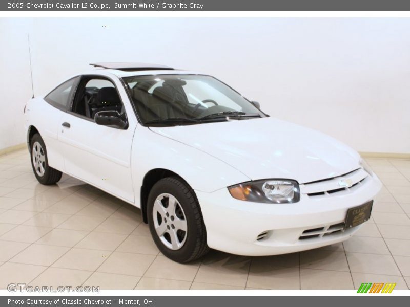 Summit White / Graphite Gray 2005 Chevrolet Cavalier LS Coupe