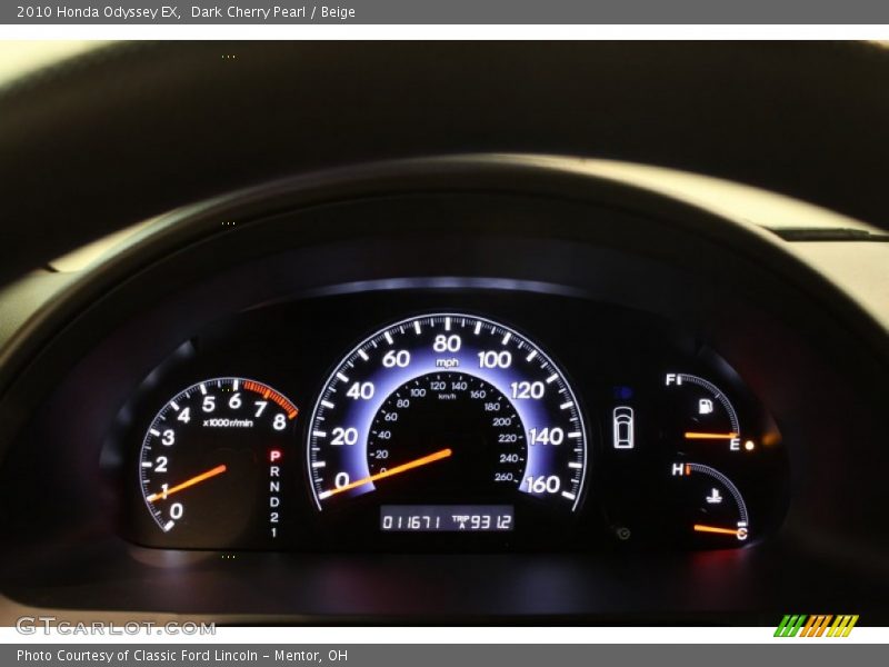  2010 Odyssey EX EX Gauges