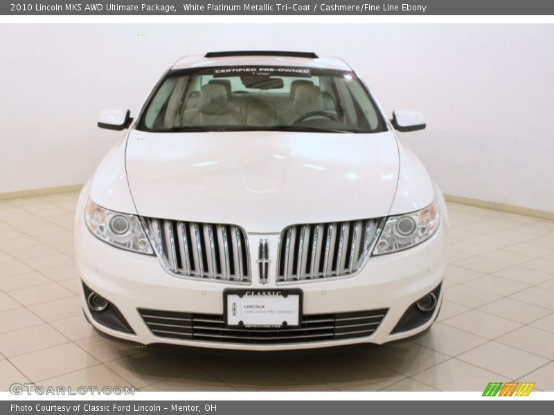 White Platinum Metallic Tri-Coat / Cashmere/Fine Line Ebony 2010 Lincoln MKS AWD Ultimate Package