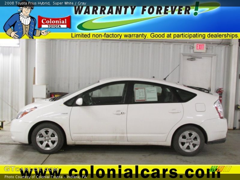 Super White / Gray 2008 Toyota Prius Hybrid