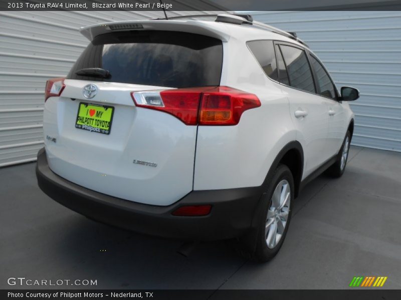 Blizzard White Pearl / Beige 2013 Toyota RAV4 Limited
