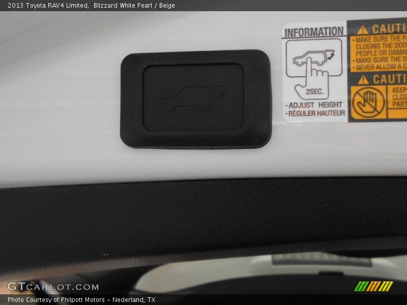 Blizzard White Pearl / Beige 2013 Toyota RAV4 Limited