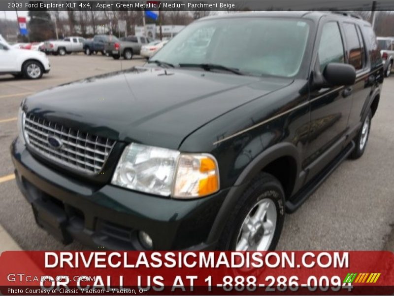 Aspen Green Metallic / Medium Parchment Beige 2003 Ford Explorer XLT 4x4