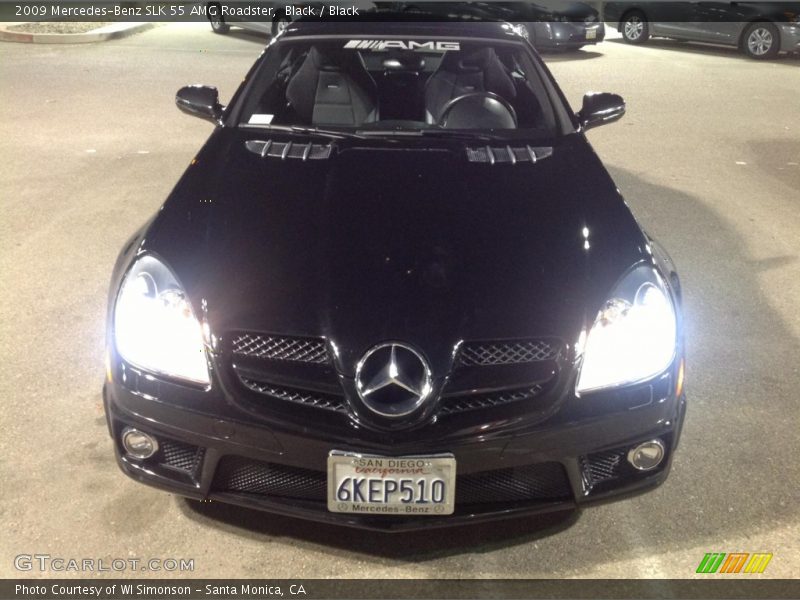 Black / Black 2009 Mercedes-Benz SLK 55 AMG Roadster