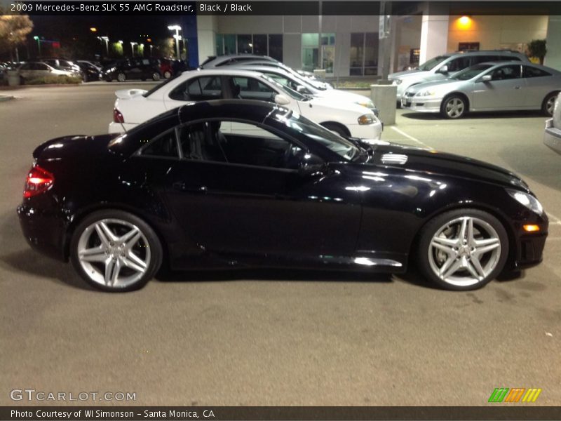 Black / Black 2009 Mercedes-Benz SLK 55 AMG Roadster