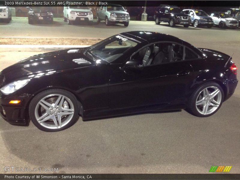 Black / Black 2009 Mercedes-Benz SLK 55 AMG Roadster