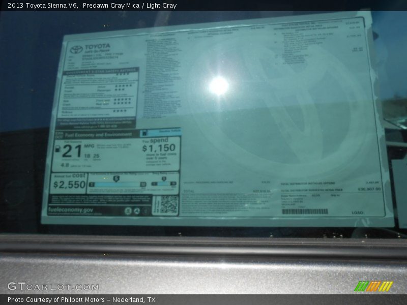 Predawn Gray Mica / Light Gray 2013 Toyota Sienna V6