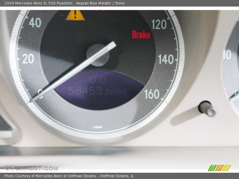 Aegean Blue Metallic / Stone 2004 Mercedes-Benz SL 500 Roadster