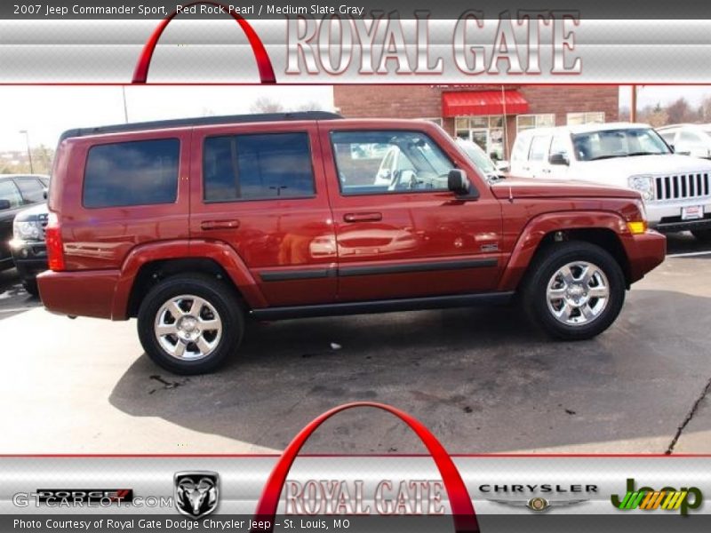Red Rock Pearl / Medium Slate Gray 2007 Jeep Commander Sport