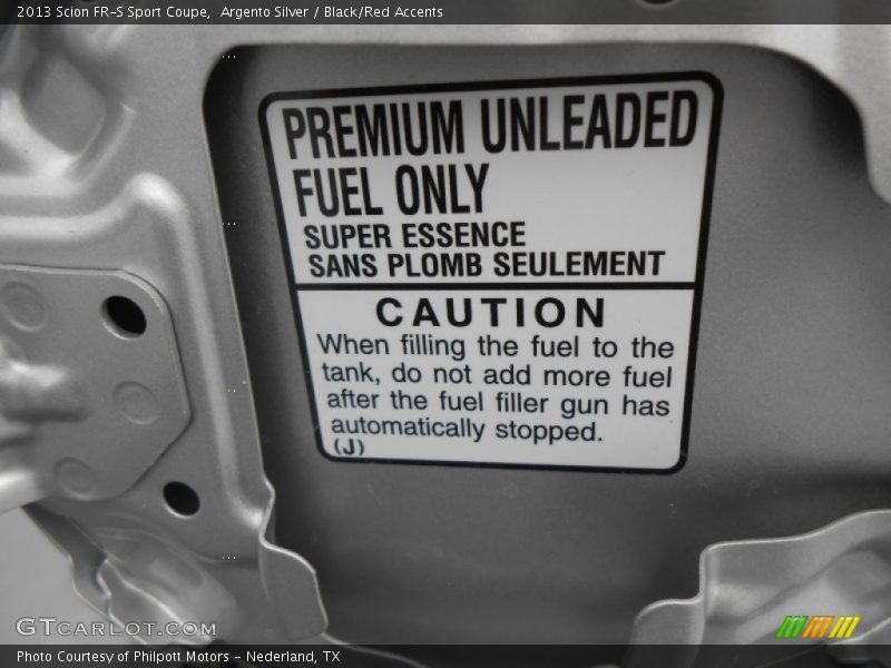 Argento Silver / Black/Red Accents 2013 Scion FR-S Sport Coupe