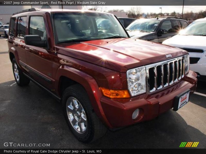 Red Rock Pearl / Medium Slate Gray 2007 Jeep Commander Sport