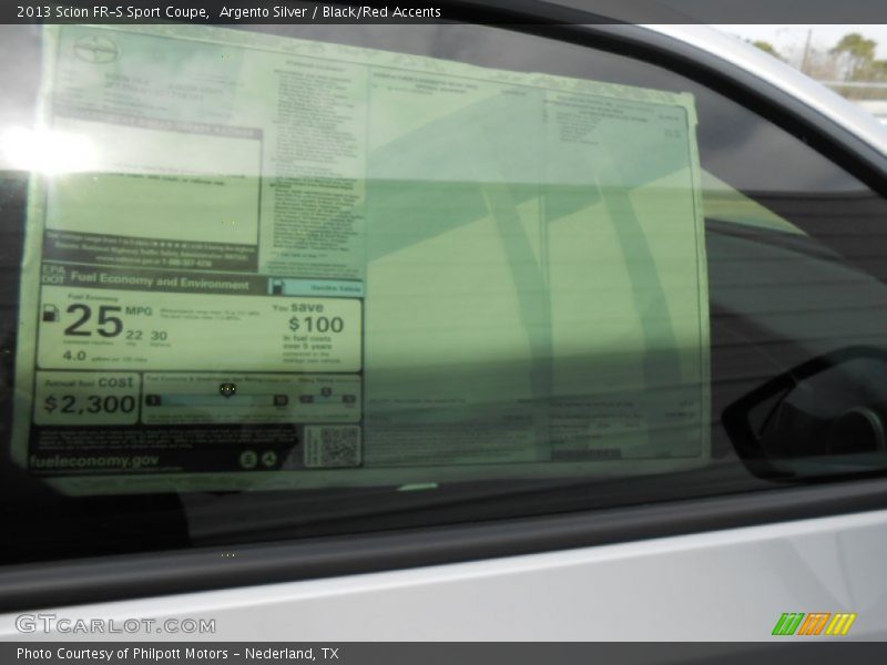 Argento Silver / Black/Red Accents 2013 Scion FR-S Sport Coupe